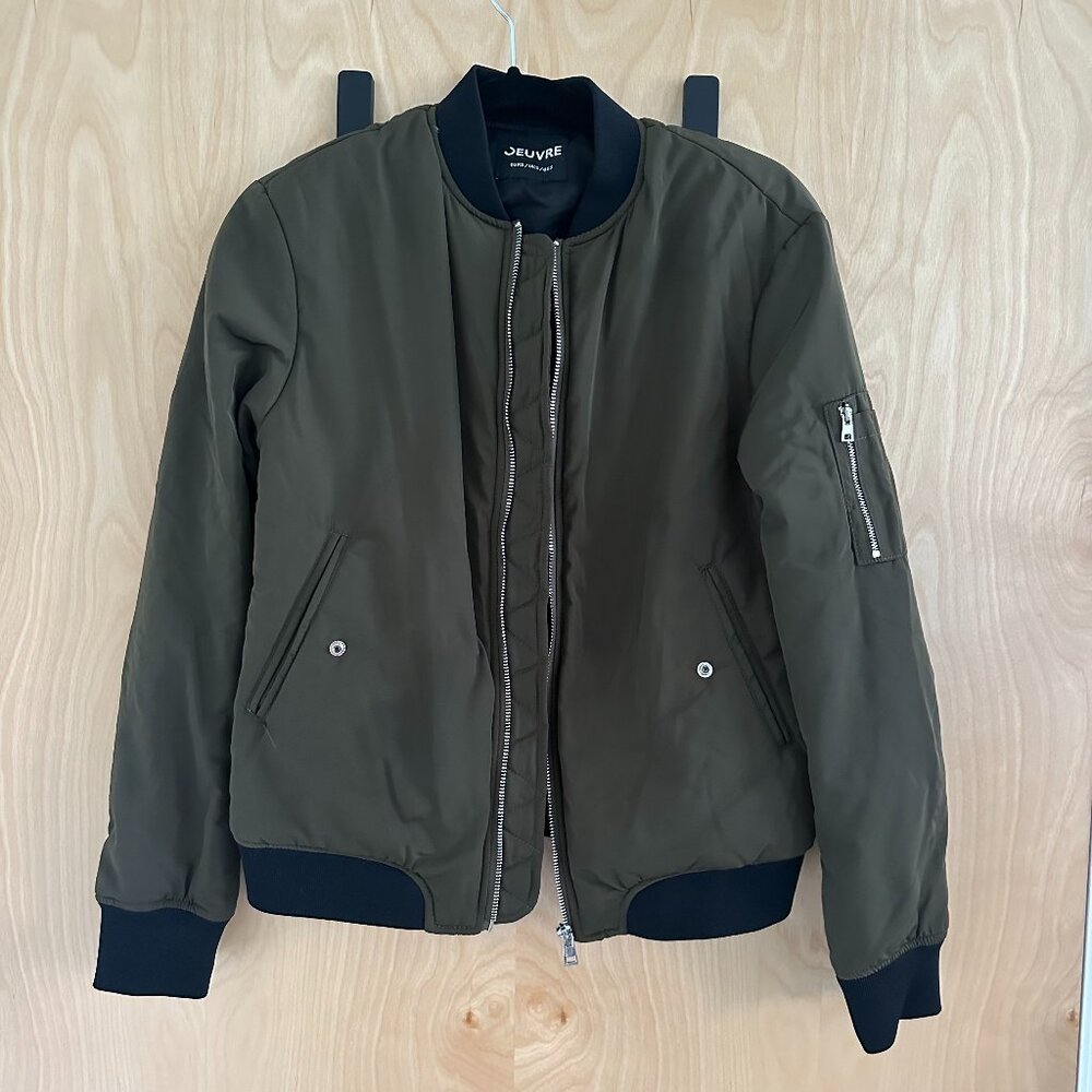 JEUVRE olive bomber jacket size S